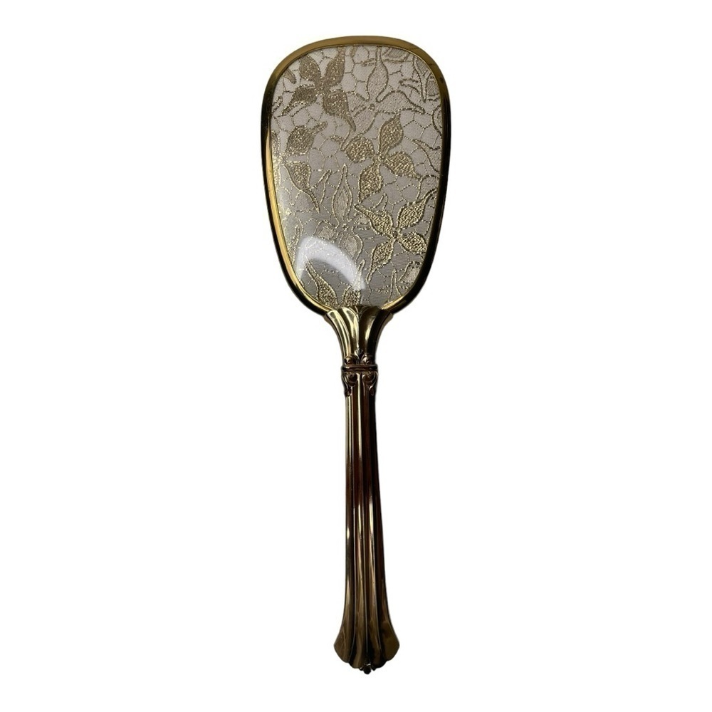 Vintage Petit Point Nylon Vanity Hair Brush With Filigree Handle